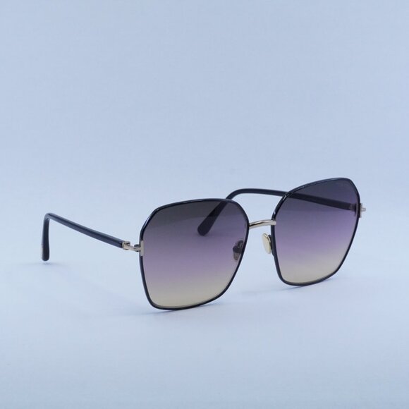 Tom Ford Claudia-02 FT0839 01B Sunglasses Gold/Black Frame, Purple Lenses main image 6